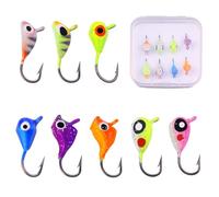 Pezlun Ice Fishing Jigs Kit Essential Ice Fishing Lures for Beginners to Hook Big Fish and Reel in The Fun! (C8Pcs)
