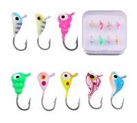 Pezlun Ice Fishing Jigs Kit Essential Ice Fishing Lures for Beginners to Hook Big Fish and Reel in The Fun! (B8Pcs)