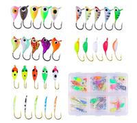 Pezlun Ice Fishing Jigs Kit Essential Ice Fishing Lures for Beginners to Hook Big Fish and Reel in The Fun! (B30Pcs)