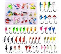 Pezlun Ice Fishing Jigs Kit Essential Ice Fishing Lures for Beginners to Hook Big Fish and Reel in The Fun! (A48Pcs)