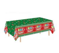 PEZPEOR 1 Piece Christmas Ugly Sweater Tablecloths,Christmas Plastic Tablecloth Disposable Rectangle Xmas Table Cover for Ugly Sweater Party Supplies Decorations