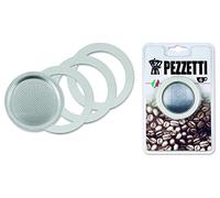 Pezzetti Caffettiere Parts for 3 Gasket Coffee Maker and 1 Filter for 1 Cup, Multi-Colour, One Size