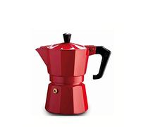 Pezzetti Stove-Top Espresso Coffee Maker Moka Pot - 3,6 Cup - Black/White/Red (3 Cup, Black)