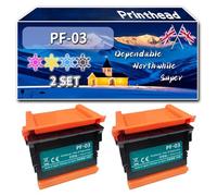 PF-03 Printhead Compatible for Canon imagePROGRAF iPF5000 iPF6000s iPF8000 iPF8000s iPF9000 iPF9000S iPF9100 Printers, High-Definition Printing Effect with Chip, 20000 Pages (2 Set)