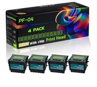 PF-04 Compatible for Canon Print Head with Chip imagePROGRAF iPF650 iPF670 iPF750 iPF755 iPF760 Printers (4 Pack Black)
