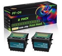 PF-04 Compatible for Canon Print Head with Chip imagePROGRAF iPF650 iPF670 iPF750 iPF755 iPF760 Printers (2-Pack Black)