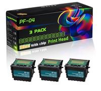 PF-04 Compatible for Canon Print Head with Chip imagePROGRAF iPF650 iPF670 iPF750 iPF755 iPF760 Printers (3 Pack Black)