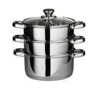 Premier Housewares Steamer, stainless steel, glass lid, Ø22 x H25 cm