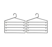 PF-1900390: Plastic Trouser Organiser - Grey, Set of 2 | Space-Saving Trousers Hangers to Prevent Creasing