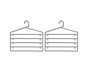 PF-1900390: Plastic Trouser Organiser - Grey, Set of 2 | Space-Saving Trousers Hangers to Prevent Creasing