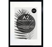 pf+a A2 Frame With Mount For A3 - Oxford Black Frame With Styrene - A2 for A3 Poster Frame With Mount/Perspex Window