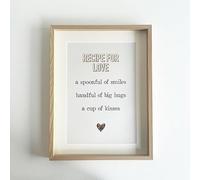 pf+a Framed Wall Art - REAL GLASS - Inspirational Quotes Wall Art/Recipe For Love