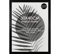 pf+a GLASS Black 30x40cm Picture Poster Frame Portrait Landscape Display