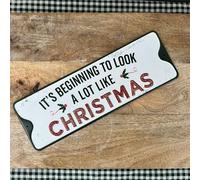 pf+a It's Beginning to Look Like Christmas Metal Sign - Christmas Decorations - Metal Sign