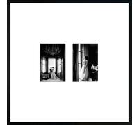 pf+a Large Black Square Frame For x2 6x4 Photos - Perspex Window - Black Wooden Winchester Premium Photo Picture Frame / 18x18 Frame For 6x4 Photographs