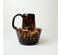 pf+a Leopard Print Glass Jug Vase/Autumn Decor - Brown Vase