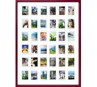 pf+a Perspex Window Instax Mini Multi Photo Frame For 36 Photos - Raspberry Red A2 Multi Instax Mini Picture Frame