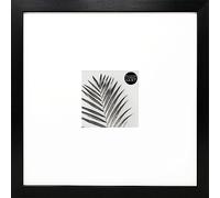 pf+a REAL GLASS 12x12 With White Mount For 4x4 Photo - Frame For 4x4 With Oversized Mount - Black Square Picture Frame