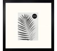 pf+a REAL GLASS 16x16 For 10x8 - Oxford Black Picture Frame - 10x8inch Frame With Soft White Oversized Mount/Large Square Frame For 10x8