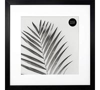 pf+a REAL GLASS 16x16 With White Mount For 12x12 Photo - GLASS Window - Oxford Black Square Thin Picture Frame