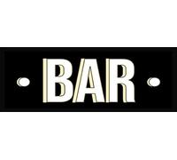 pf+a REAL GLASS 30x12cm Sign Wall Art Print - Framed Bar Sign Print/Modern Black Framed Bar Prints