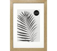 pf+a REAL GLASS A4 With White Mount For A5 Photo - Oxford Oak Wood Effect Thin Picture Frame / A5 With Mount Picture Frame