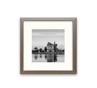 pf+a REAL WOOD 12x12 Frame With Mount For 8x8 Photo - 8x8inch Washed Walnut Effect Picture Frame