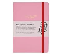 pf+a Say It With Songs A5 Hardback Notebook - Song-A-Day Notebook All You Need Is Love, Pink Cover with QR Codes (Each Page Features a Unique Songs QR Code)
