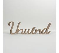pf+a Wooden Unwind Sign, Decorative Word Art, Natural Wood Finish - Decorative Bathroom Accessories