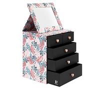 PF BY PROFINEST -LIFE & LIVING- Cosmetic Organiser | Jewelry Box Organiser | Modern | Storage Drawers | Folding Beauty Mirror | Decoration | Tropical Print