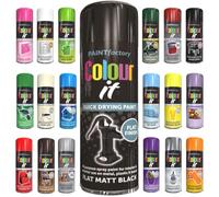 PF COLOUR IT Black Flat Matt Spray Paint | Non-Reflective | Smooth Fast Drying Application | Weather-Resistant | For Metal, Wood, Plastic & More | Indoor & Outdoor Use | 250ml (1)