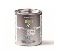 PF Paint Factory Colour It Tin Undercoat Paint White 300ML | Matt Finish Undercoat Primer Paint | Quick-Drying - Hard-Wearing Brush-On Paint