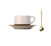pF0jL6mG Ceramic Mugs Large Capacity Retro Ceramic Mug Office Water Cup Home Coffee Saucer Spoon Set Coffee Mug
