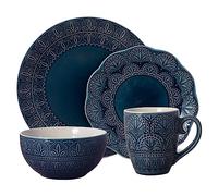 Pfaltzgraff 5253197 Havana Dinnerware Set, Ceramic, Blue