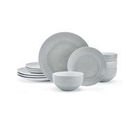Pfaltzgraff Felicity 12 Piece Dinnerware Set, Service for 4,Gray