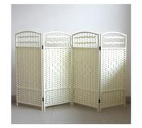 PFCDZDU Short Room Divider, Folding Weave Privacy Screens Panels, Living Room Study Office Dormitory Portable Freestanding Separating Partition Wall (Color : Beige, Size : 31.5x15.7in-6 pcs)