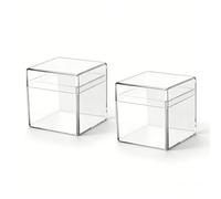 PFCKE Acrylic Box Tray for 1" 25.4mm Element Cubes Clear Case Periodic Table Bracket for Elements Collections Displays（2PCS）
