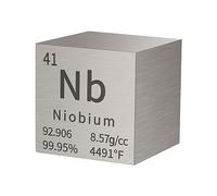 PFCKE Niobium Cube Metal Density Cubes Pure Metal High Density Element Cube for Element Collections Lab Experiment Periodic Table Collection DIY Teacher Science Creative Gift（Niobium，1 Inch）