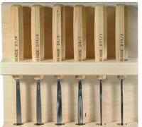Pfeil 6-Piece Carving Tools Set - Straight & Skew Chisel 8mm, Straight Gouges 8mm, 7mm, 1mm, 60degree V Tool 2mm by Pfeil