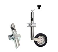 Pfeilzieher Trailer Guide Wheels With Clamping Supports - Beach Boat Trailer Jack, Heavy-Duty Bolt-On Swivel Jack, Swivel Lifting RV Parking Bracket Legs, With 8-Inch Wheel, 330 Lbs Wheel