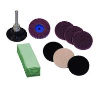 PFERD 2" COMBIDISC Type CDR Mirror Finish Quick Change Discs and Pad Set - Professional Grade Polishing and Finishing Kit (10 Pieces) - Part 42791