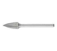 PFERD 21222773 Burr Carbide Ø6mm 43mm L Pointed Arch Flat Tip DIN 8032