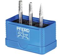 PFERD 22900810 Burr set: 3 HSS pins 6mm shank break-proof box.