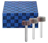 PFERD Flap Grinder Set F, 3-Piece Set/Corundum Diameter 10 x 15 mm Diameter 15 x 5 mm Diameter 20 x 10 mm Shaft Diameter 3 mm A80 / 44498031 - for Fine Sanding and Finish with Straight Sander or