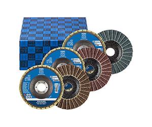 PFERD 44698005 Polifleece Fan washers Set PVL, 3 Pieces, Diameter 125 mm, bore Diameter 22.23 mm, A100, 180, 280, for fine Sanding, Corundum A