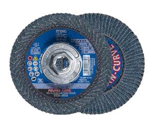 PFERD 67212 Polifan Zirkon Curve Radial Type Flap Disc, Zirconia Alumina, 4-1/2" Diameter, 5/8-11 Thread, 13300 RPM, 40 Grit
