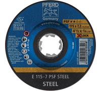 PFERD Grinding Disc, Pack of 5, 125 x 7.2 x 22.23 mm, Offset, PSF Steel, 69298071 for Steel