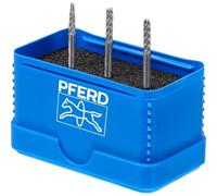 PFERD Carbide High-Performance Small Milling Bit Set, 3-Piece All-Round Toothing, Shaft Diameter 3 mm, Burr Diameter 3 mm, 21901403 - for Universal Use on The Most Important Materials