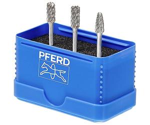 PFERD Carbide High-Performance Small Milling Bit Set, 3-Piece All-Round Toothing, Shaft Diameter 3 mm, Burr Diameter 6 mm, 21901404 - for Universal Use on the Most Important Materials