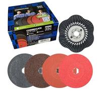 PFERD COMBICLICK® Disc Finishing Set, 9 pcs. - 5" Diameter, 5/8"-11 Thread, for fine Grinding to polishing Work with an Angle Grinder, only Available in a Set - Part 42985